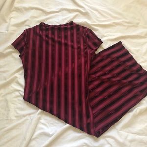 Striped Bodycon Midi Dress